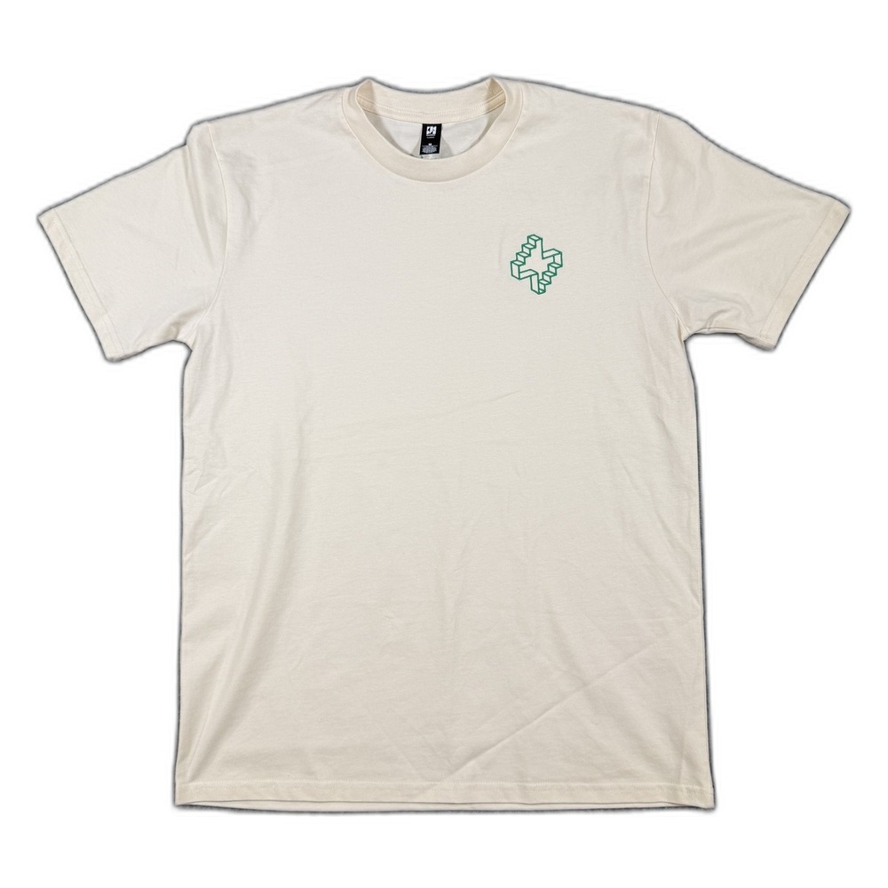 AS Colour Supabase Mens Graphic T-Shirt Cream Short Sleeve Tech Logo Size M